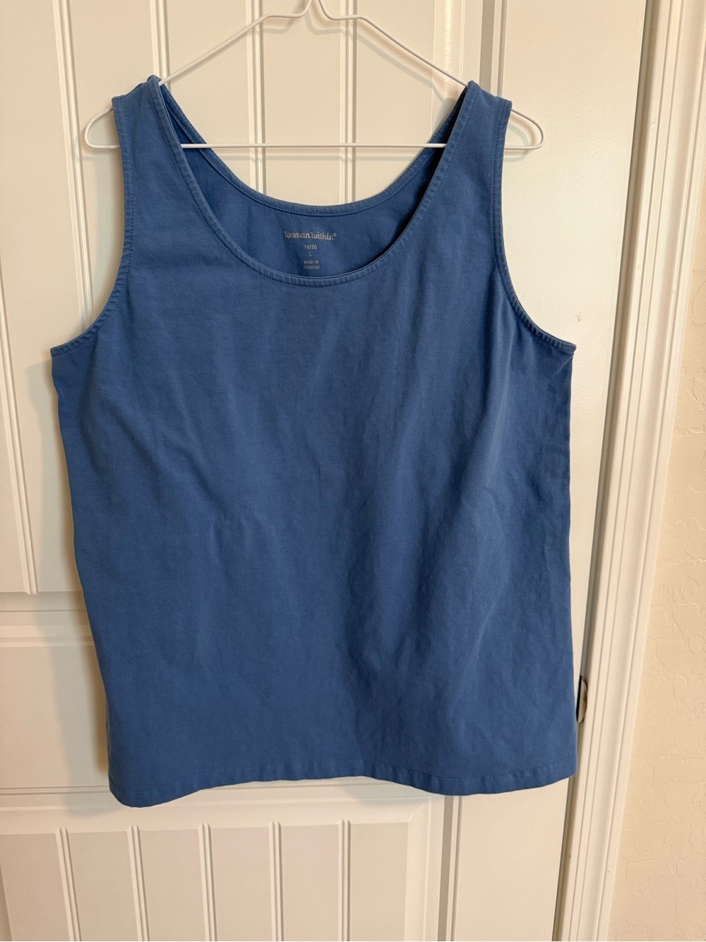Woman Within Blue Scoop Neck Tank Top